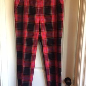 Trina Turk Pink Plaid Tartan Trouser Pants